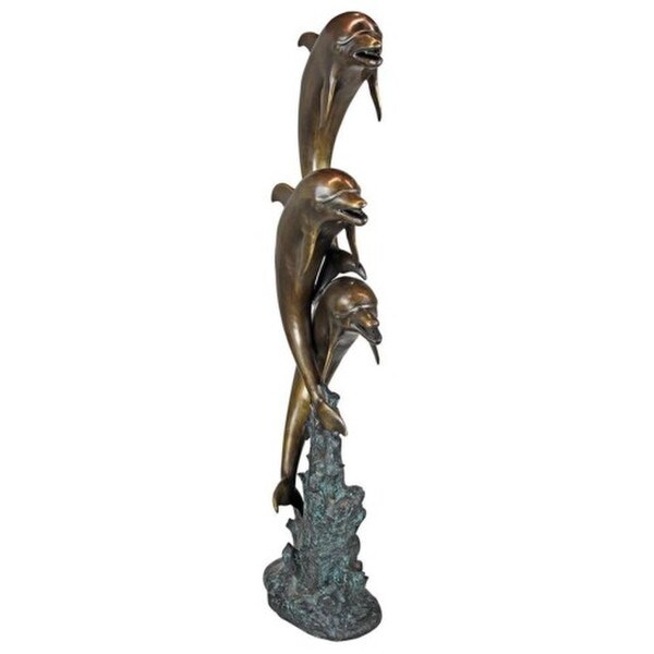 Triple Leap Dolphins Piped Statue